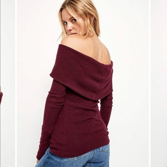 NWT Free People snowbunny off shoulder sweater - Picture 3 of 8